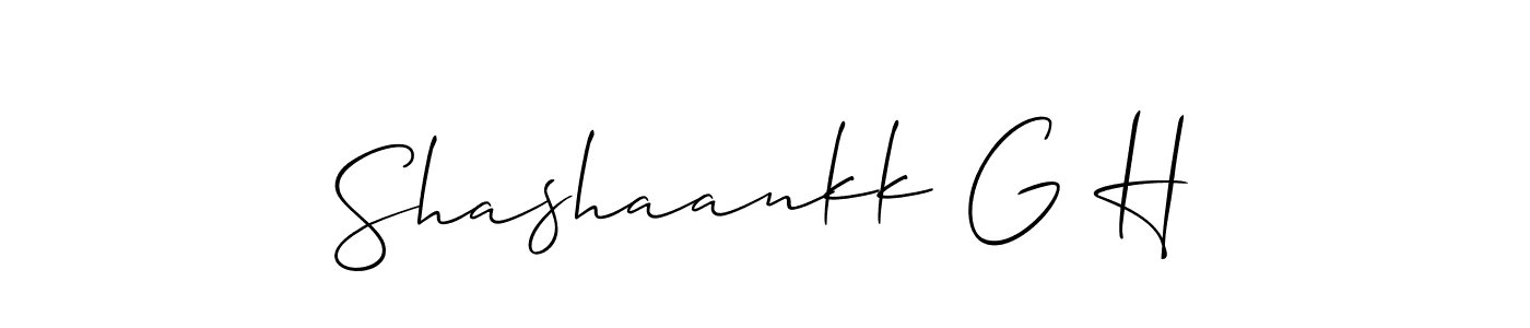 This is the best signature style for the Shashaankk G H name. Also you like these signature font (Allison_Script). Mix name signature. Shashaankk G H signature style 2 images and pictures png