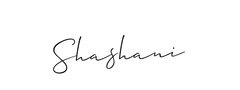 The best way (Allison_Script) to make a short signature is to pick only two or three words in your name. The name Shashani include a total of six letters. For converting this name. Shashani signature style 2 images and pictures png