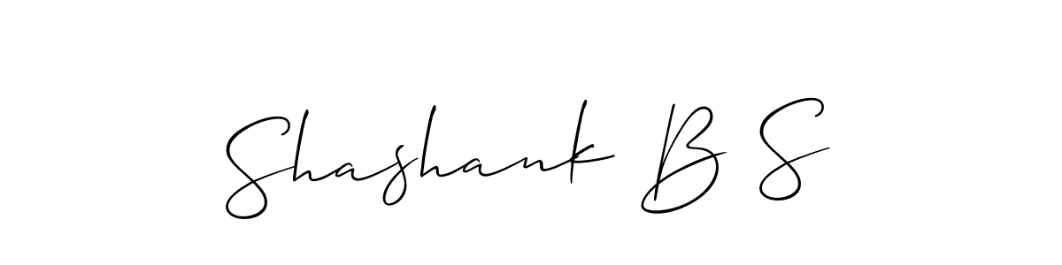 How to make Shashank B S name signature. Use Allison_Script style for creating short signs online. This is the latest handwritten sign. Shashank B S signature style 2 images and pictures png