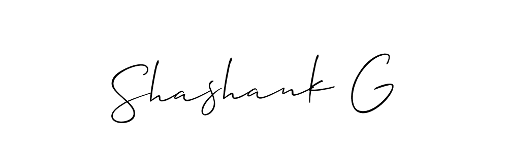 Create a beautiful signature design for name Shashank G. With this signature (Allison_Script) fonts, you can make a handwritten signature for free. Shashank G signature style 2 images and pictures png