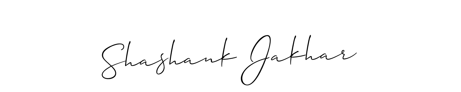 Design your own signature with our free online signature maker. With this signature software, you can create a handwritten (Allison_Script) signature for name Shashank Jakhar. Shashank Jakhar signature style 2 images and pictures png