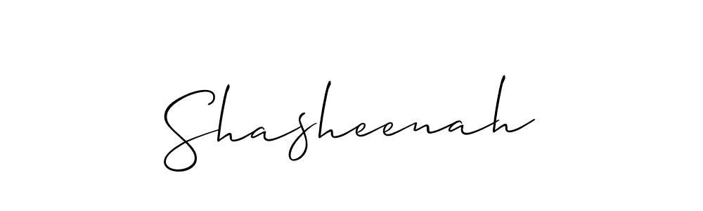How to make Shasheenah name signature. Use Allison_Script style for creating short signs online. This is the latest handwritten sign. Shasheenah signature style 2 images and pictures png