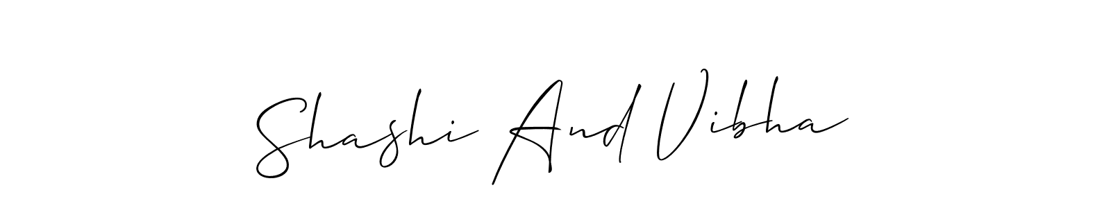 You should practise on your own different ways (Allison_Script) to write your name (Shashi And Vibha) in signature. don't let someone else do it for you. Shashi And Vibha signature style 2 images and pictures png