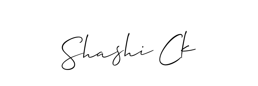 The best way (Allison_Script) to make a short signature is to pick only two or three words in your name. The name Shashi Ck include a total of six letters. For converting this name. Shashi Ck signature style 2 images and pictures png