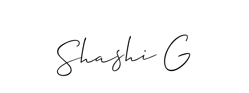 Make a beautiful signature design for name Shashi G. With this signature (Allison_Script) style, you can create a handwritten signature for free. Shashi G signature style 2 images and pictures png