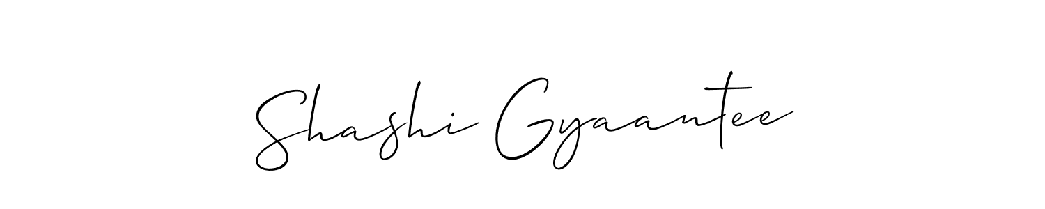 Shashi Gyaantee stylish signature style. Best Handwritten Sign (Allison_Script) for my name. Handwritten Signature Collection Ideas for my name Shashi Gyaantee. Shashi Gyaantee signature style 2 images and pictures png
