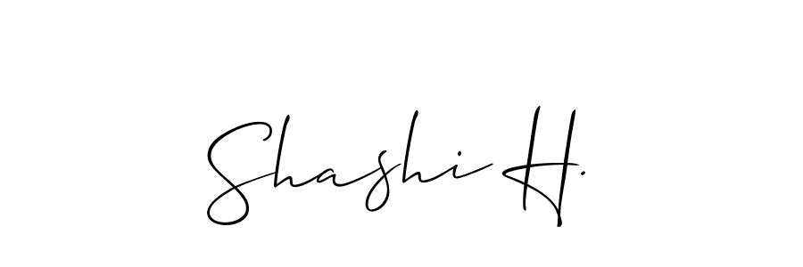 Similarly Allison_Script is the best handwritten signature design. Signature creator online .You can use it as an online autograph creator for name Shashi H.. Shashi H. signature style 2 images and pictures png
