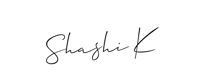 Similarly Allison_Script is the best handwritten signature design. Signature creator online .You can use it as an online autograph creator for name Shashi K. Shashi K signature style 2 images and pictures png