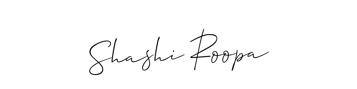 Make a short Shashi Roopa signature style. Manage your documents anywhere anytime using Allison_Script. Create and add eSignatures, submit forms, share and send files easily. Shashi Roopa signature style 2 images and pictures png