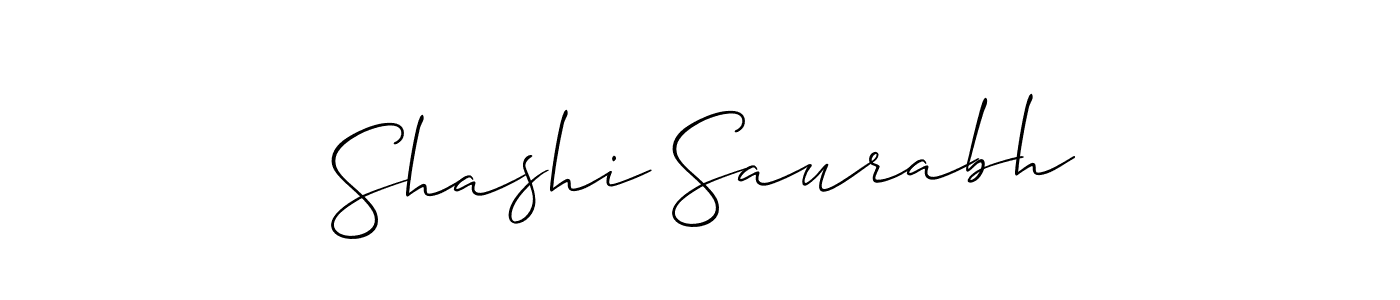 Allison_Script is a professional signature style that is perfect for those who want to add a touch of class to their signature. It is also a great choice for those who want to make their signature more unique. Get Shashi Saurabh name to fancy signature for free. Shashi Saurabh signature style 2 images and pictures png