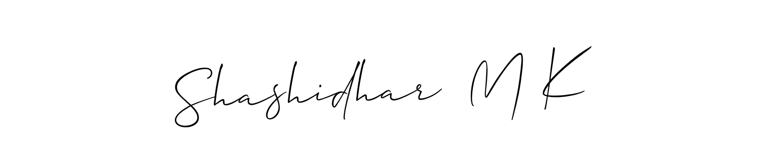 This is the best signature style for the Shashidhar  M K name. Also you like these signature font (Allison_Script). Mix name signature. Shashidhar  M K signature style 2 images and pictures png