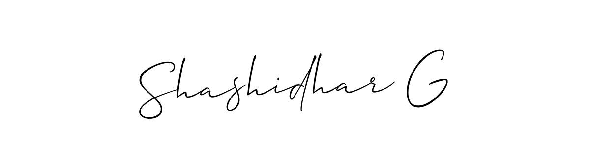 Create a beautiful signature design for name Shashidhar G. With this signature (Allison_Script) fonts, you can make a handwritten signature for free. Shashidhar G signature style 2 images and pictures png