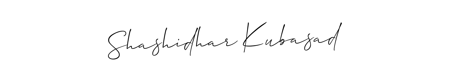 How to make Shashidhar Kubasad name signature. Use Allison_Script style for creating short signs online. This is the latest handwritten sign. Shashidhar Kubasad signature style 2 images and pictures png