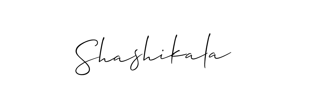 Use a signature maker to create a handwritten signature online. With this signature software, you can design (Allison_Script) your own signature for name Shashikala. Shashikala signature style 2 images and pictures png