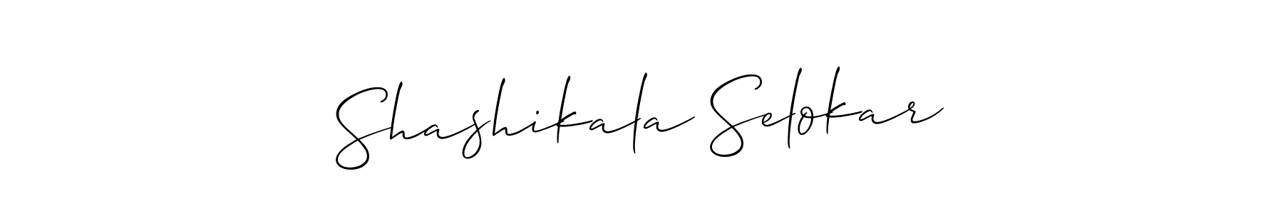 Shashikala Selokar stylish signature style. Best Handwritten Sign (Allison_Script) for my name. Handwritten Signature Collection Ideas for my name Shashikala Selokar. Shashikala Selokar signature style 2 images and pictures png