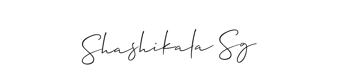 Design your own signature with our free online signature maker. With this signature software, you can create a handwritten (Allison_Script) signature for name Shashikala Sg. Shashikala Sg signature style 2 images and pictures png
