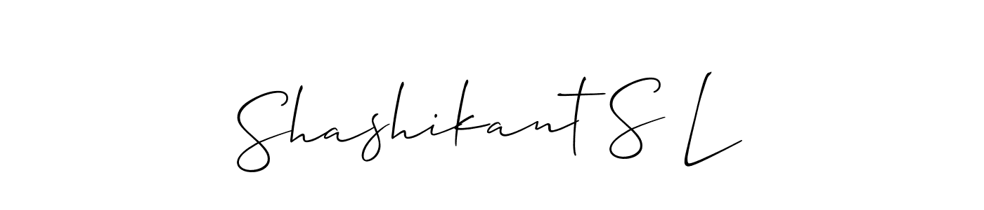 Also You can easily find your signature by using the search form. We will create Shashikant S L name handwritten signature images for you free of cost using Allison_Script sign style. Shashikant S L signature style 2 images and pictures png