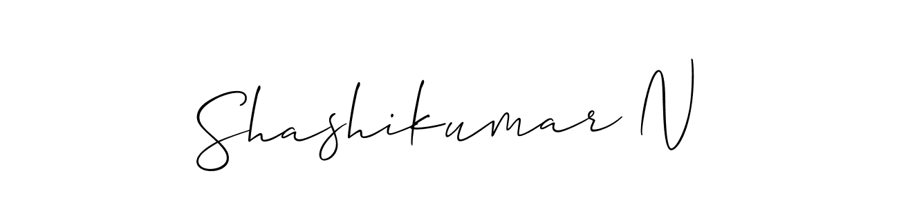 if you are searching for the best signature style for your name Shashikumar N. so please give up your signature search. here we have designed multiple signature styles  using Allison_Script. Shashikumar N signature style 2 images and pictures png