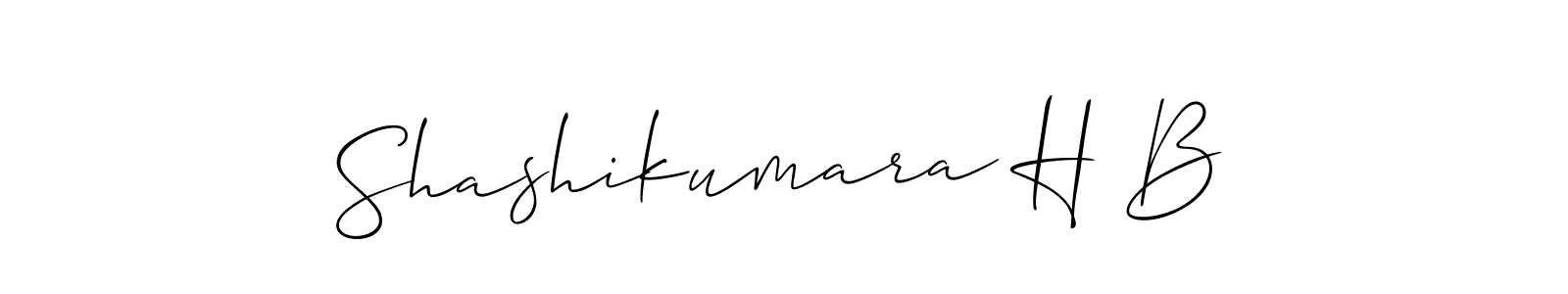 Use a signature maker to create a handwritten signature online. With this signature software, you can design (Allison_Script) your own signature for name Shashikumara H B. Shashikumara H B signature style 2 images and pictures png