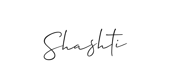 Design your own signature with our free online signature maker. With this signature software, you can create a handwritten (Allison_Script) signature for name Shashti. Shashti signature style 2 images and pictures png