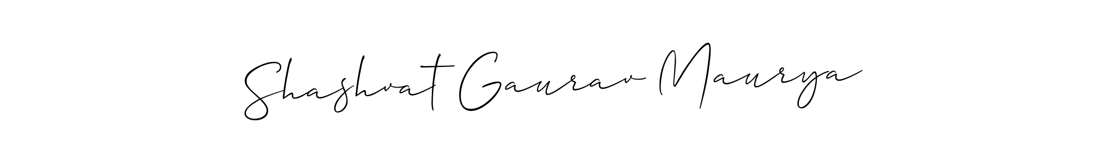 Also You can easily find your signature by using the search form. We will create Shashvat Gaurav Maurya name handwritten signature images for you free of cost using Allison_Script sign style. Shashvat Gaurav Maurya signature style 2 images and pictures png