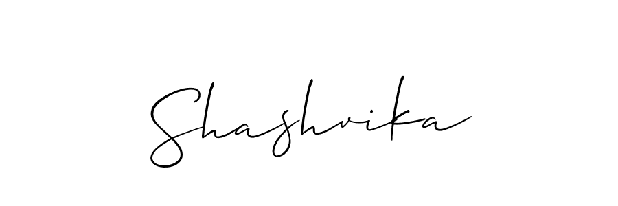 Allison_Script is a professional signature style that is perfect for those who want to add a touch of class to their signature. It is also a great choice for those who want to make their signature more unique. Get Shashvika name to fancy signature for free. Shashvika signature style 2 images and pictures png