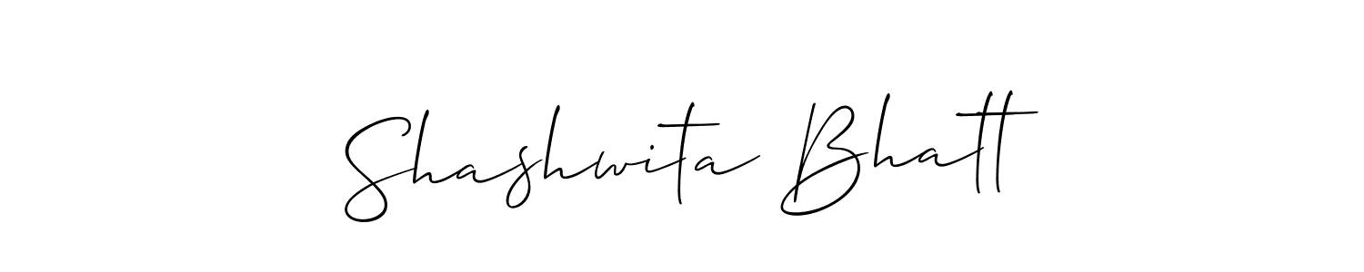 You should practise on your own different ways (Allison_Script) to write your name (Shashwita Bhatt) in signature. don't let someone else do it for you. Shashwita Bhatt signature style 2 images and pictures png