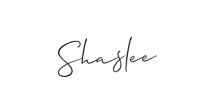It looks lik you need a new signature style for name Shaslee. Design unique handwritten (Allison_Script) signature with our free signature maker in just a few clicks. Shaslee signature style 2 images and pictures png
