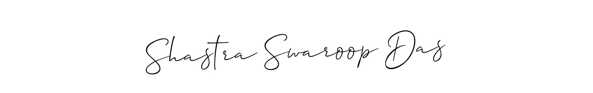Use a signature maker to create a handwritten signature online. With this signature software, you can design (Allison_Script) your own signature for name Shastra Swaroop Das. Shastra Swaroop Das signature style 2 images and pictures png