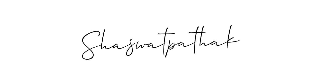 Also You can easily find your signature by using the search form. We will create Shaswatpathak name handwritten signature images for you free of cost using Allison_Script sign style. Shaswatpathak signature style 2 images and pictures png