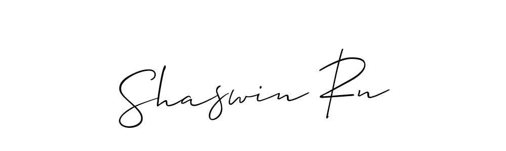 How to make Shaswin Rn name signature. Use Allison_Script style for creating short signs online. This is the latest handwritten sign. Shaswin Rn signature style 2 images and pictures png