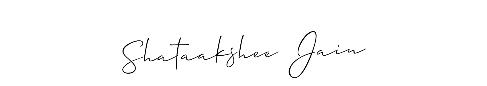 Create a beautiful signature design for name Shataakshee  Jain. With this signature (Allison_Script) fonts, you can make a handwritten signature for free. Shataakshee  Jain signature style 2 images and pictures png