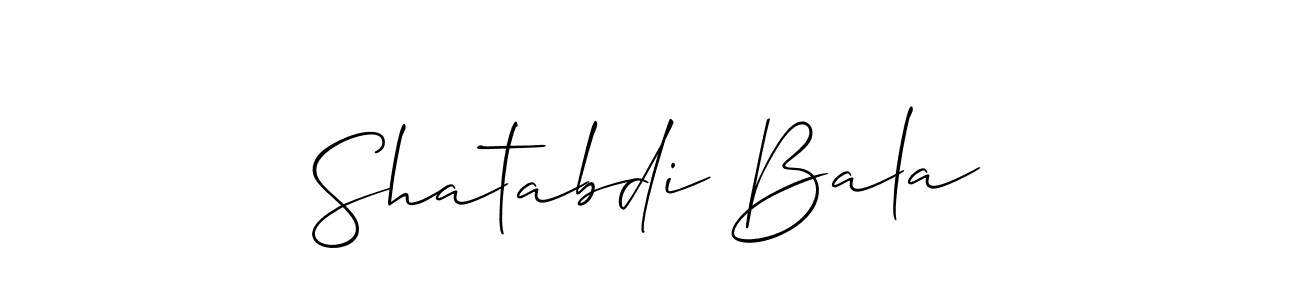 How to make Shatabdi Bala signature? Allison_Script is a professional autograph style. Create handwritten signature for Shatabdi Bala name. Shatabdi Bala signature style 2 images and pictures png