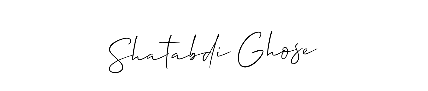 Allison_Script is a professional signature style that is perfect for those who want to add a touch of class to their signature. It is also a great choice for those who want to make their signature more unique. Get Shatabdi Ghose name to fancy signature for free. Shatabdi Ghose signature style 2 images and pictures png