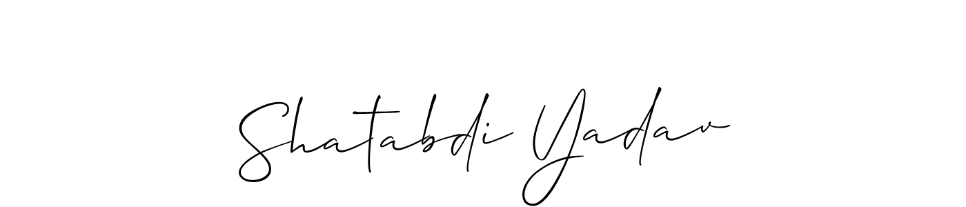 How to make Shatabdi Yadav signature? Allison_Script is a professional autograph style. Create handwritten signature for Shatabdi Yadav name. Shatabdi Yadav signature style 2 images and pictures png