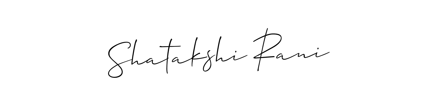 Create a beautiful signature design for name Shatakshi Rani. With this signature (Allison_Script) fonts, you can make a handwritten signature for free. Shatakshi Rani signature style 2 images and pictures png