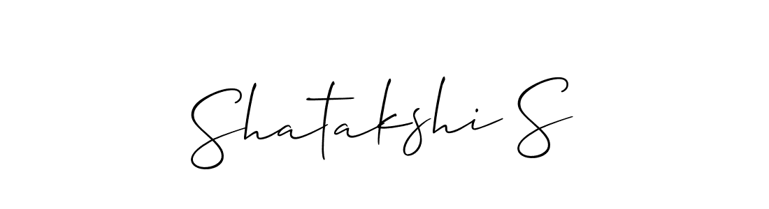 How to make Shatakshi S name signature. Use Allison_Script style for creating short signs online. This is the latest handwritten sign. Shatakshi S signature style 2 images and pictures png