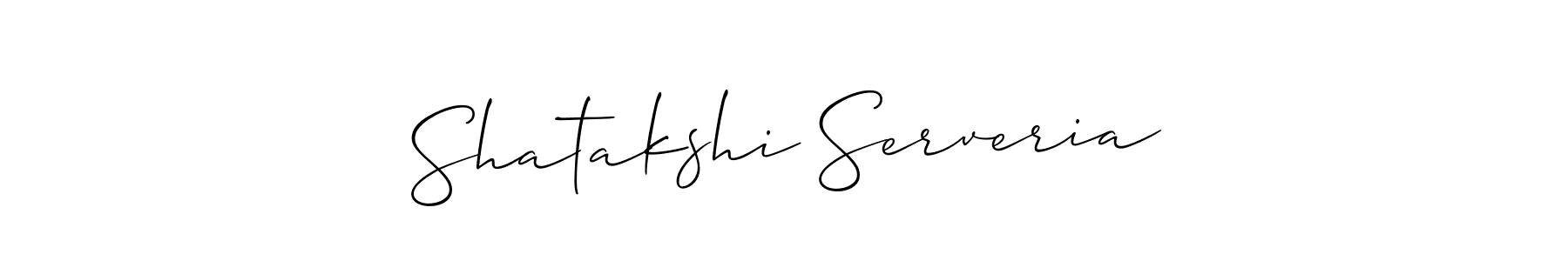 It looks lik you need a new signature style for name Shatakshi Serveria. Design unique handwritten (Allison_Script) signature with our free signature maker in just a few clicks. Shatakshi Serveria signature style 2 images and pictures png