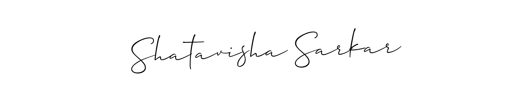 You should practise on your own different ways (Allison_Script) to write your name (Shatavisha Sarkar) in signature. don't let someone else do it for you. Shatavisha Sarkar signature style 2 images and pictures png