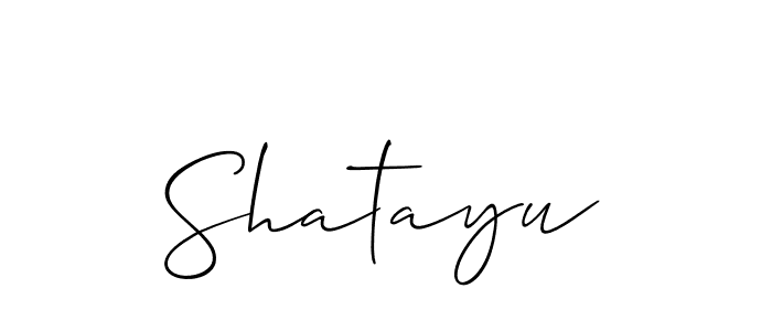 How to make Shatayu signature? Allison_Script is a professional autograph style. Create handwritten signature for Shatayu name. Shatayu signature style 2 images and pictures png