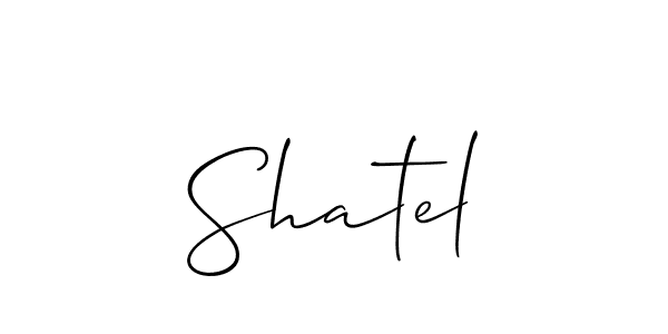 You should practise on your own different ways (Allison_Script) to write your name (Shatel) in signature. don't let someone else do it for you. Shatel signature style 2 images and pictures png