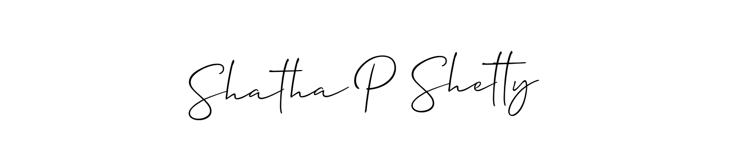 Shatha P Shetty stylish signature style. Best Handwritten Sign (Allison_Script) for my name. Handwritten Signature Collection Ideas for my name Shatha P Shetty. Shatha P Shetty signature style 2 images and pictures png