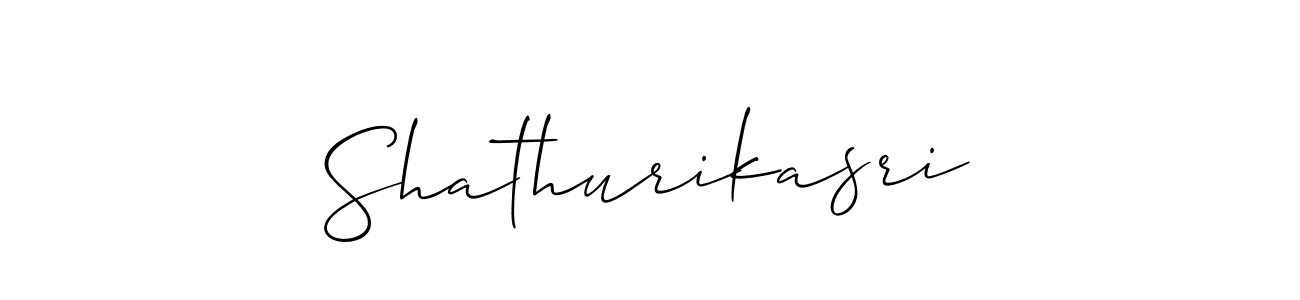 Design your own signature with our free online signature maker. With this signature software, you can create a handwritten (Allison_Script) signature for name Shathurikasri. Shathurikasri signature style 2 images and pictures png