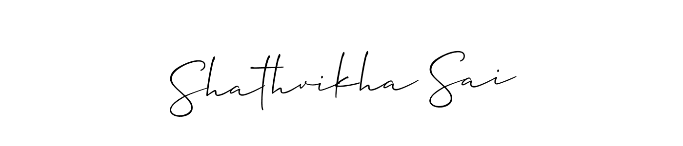 Shathvikha Sai stylish signature style. Best Handwritten Sign (Allison_Script) for my name. Handwritten Signature Collection Ideas for my name Shathvikha Sai. Shathvikha Sai signature style 2 images and pictures png