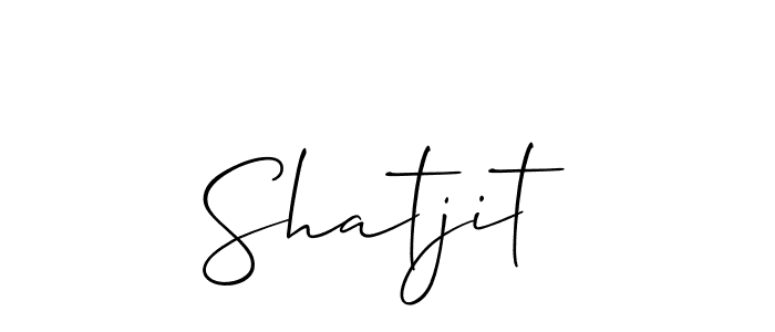 How to Draw Shatjit signature style? Allison_Script is a latest design signature styles for name Shatjit. Shatjit signature style 2 images and pictures png