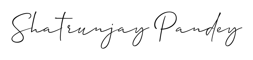 A sleek calligraphic signature for name Shatrunjay Pandey utilizing Allison_Script styling. Great for adding personal signatures to photos and art. Shatrunjay Pandey signature style 2 images and pictures png