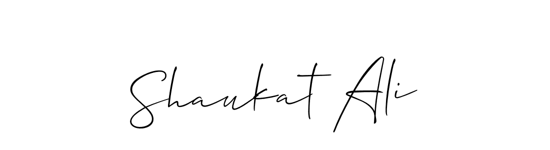 Design your own signature with our free online signature maker. With this signature software, you can create a handwritten (Allison_Script) signature for name Shaukat Ali. Shaukat Ali signature style 2 images and pictures png