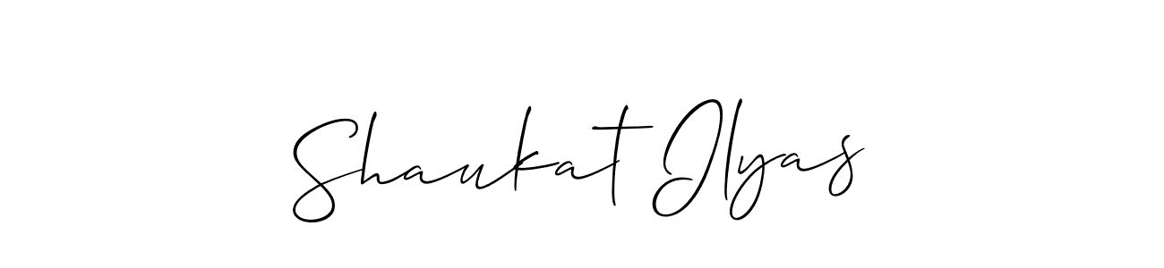 This is the best signature style for the Shaukat Ilyas name. Also you like these signature font (Allison_Script). Mix name signature. Shaukat Ilyas signature style 2 images and pictures png