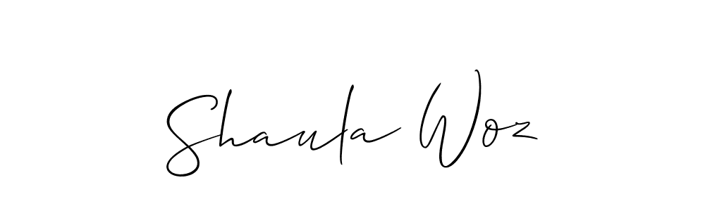Also we have Shaula Woz name is the best signature style. Create professional handwritten signature collection using Allison_Script autograph style. Shaula Woz signature style 2 images and pictures png