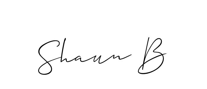 Use a signature maker to create a handwritten signature online. With this signature software, you can design (Allison_Script) your own signature for name Shaun B. Shaun B signature style 2 images and pictures png